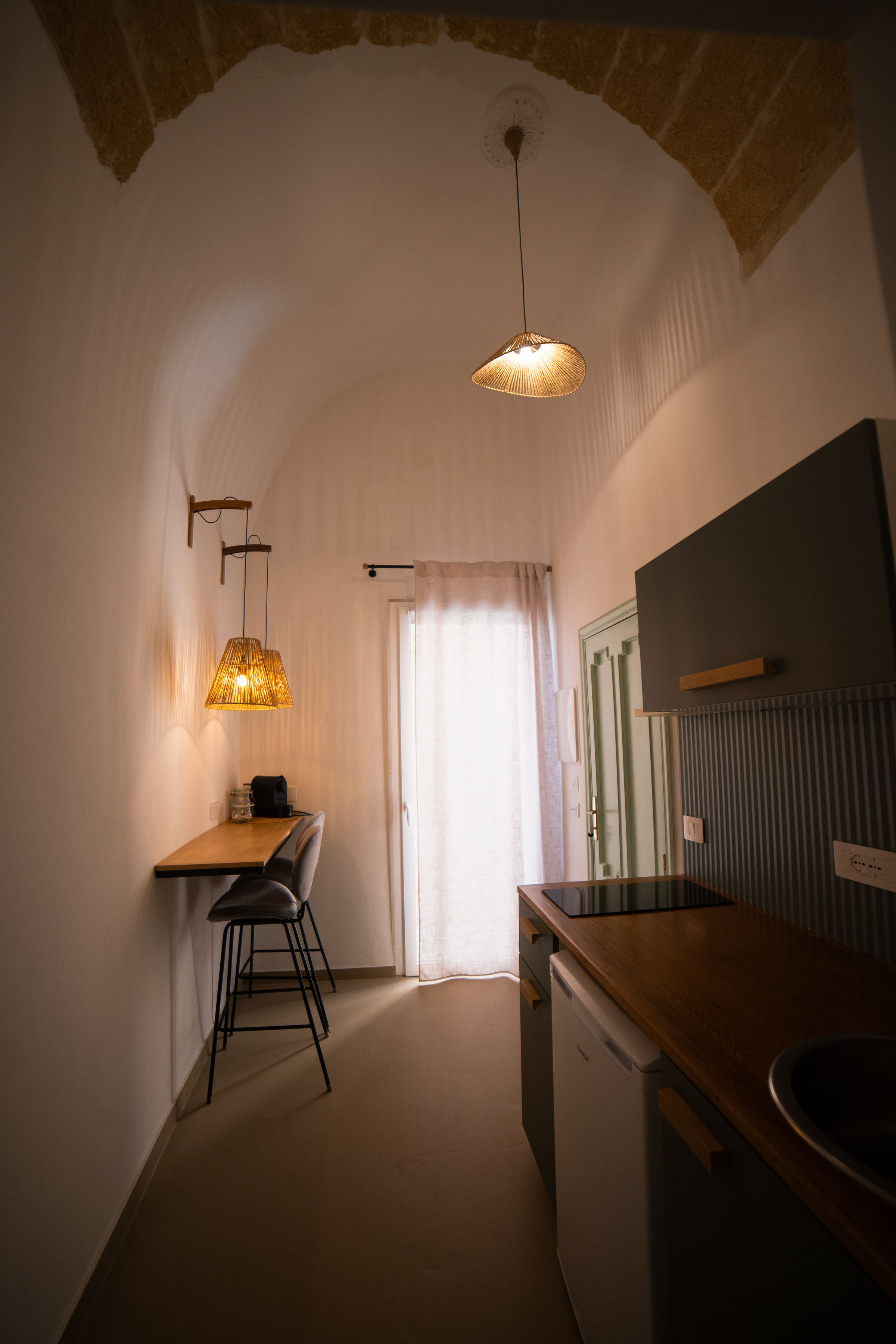 Appartamento Tramontana - Zona giorno e cucina sotto la volta